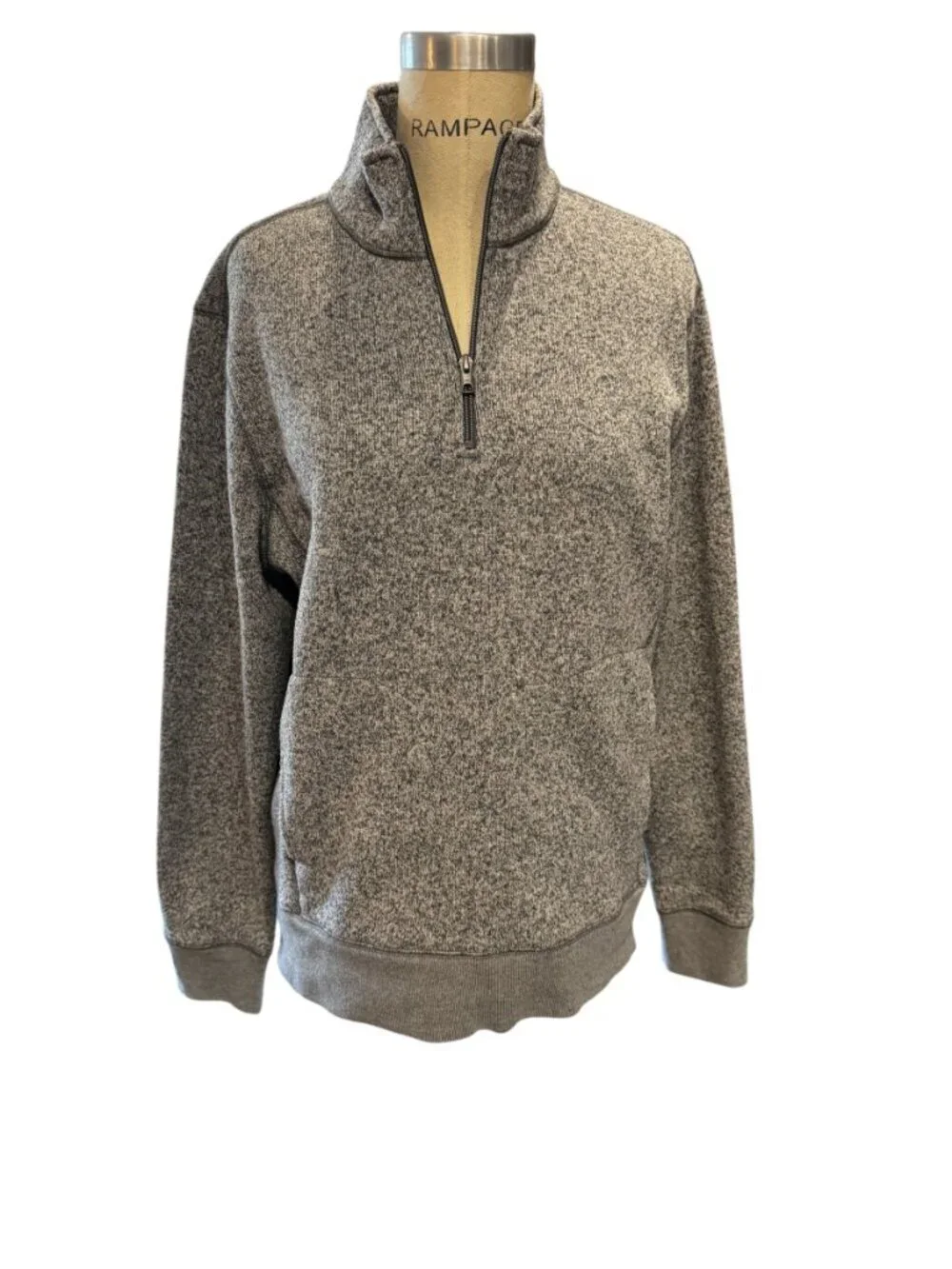 J Crew 1/4 Zip Fleece Sweater Gray Pullover Men’s Medium
